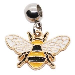 Bee Charms - Bee Decor Stainless Steel Connector with Metal Alloy Charm